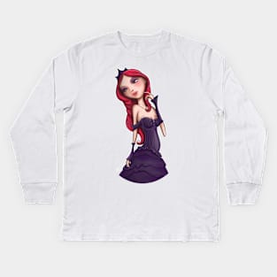 Emotive gotic girl Kids Long Sleeve T-Shirt